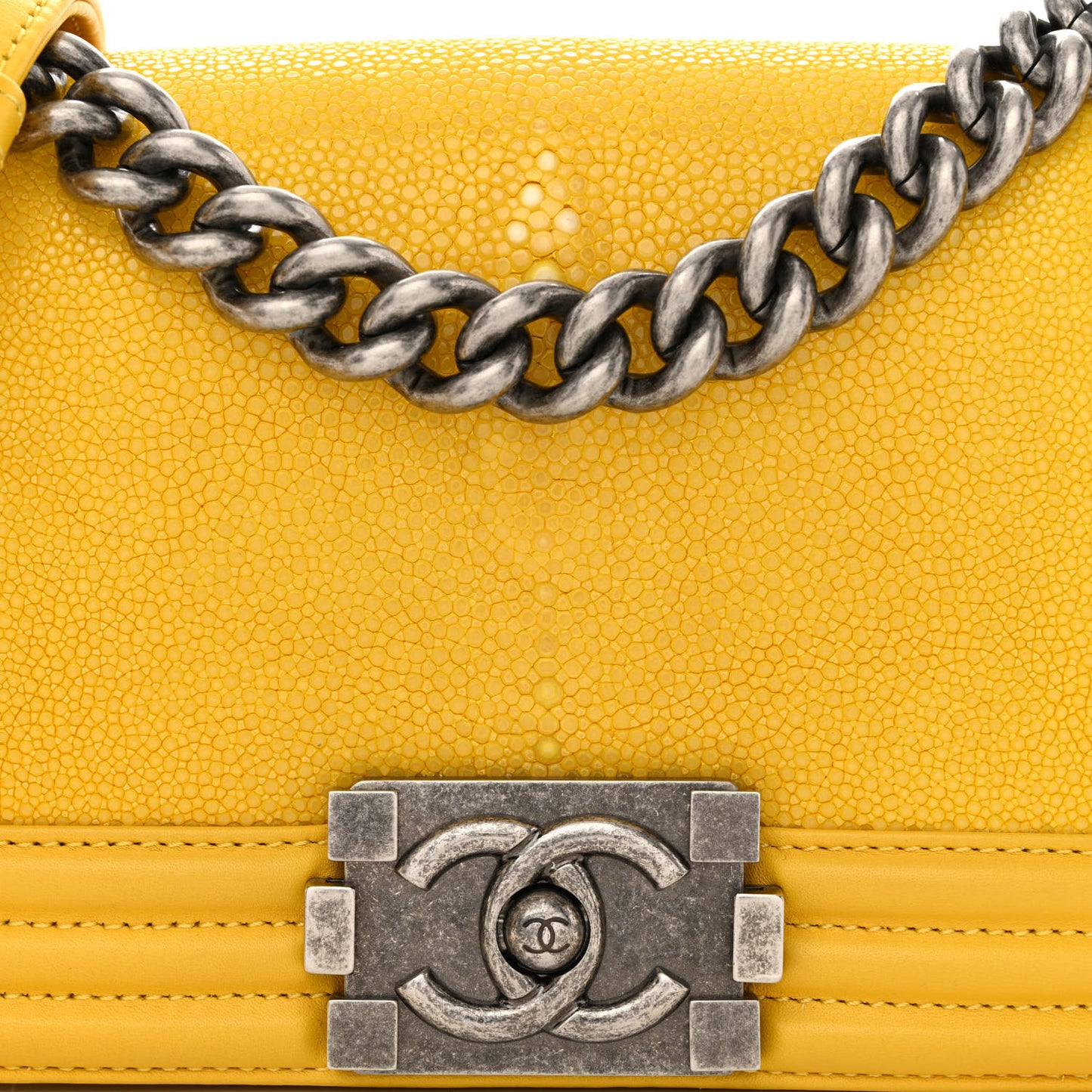 Galuchat Stingray Small Boy Flap Yellow