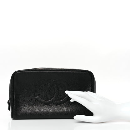 Chanel Caviar Timeless CC Cosmetic Pouch Bag Black 2 of 9