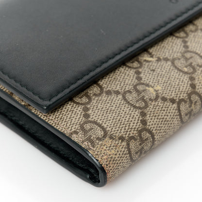 Gucci Calfskin GG Supreme Monogram Continental Wallet Black 9 of 11