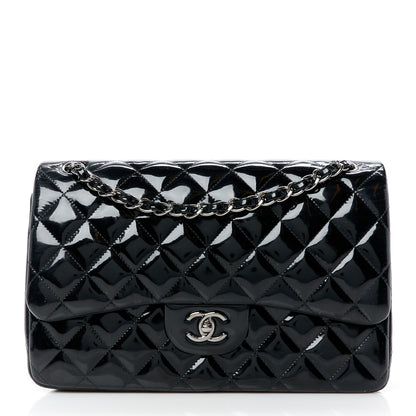 Chanel Patent Quilted Jumbo Double Flap Black 1 of 11