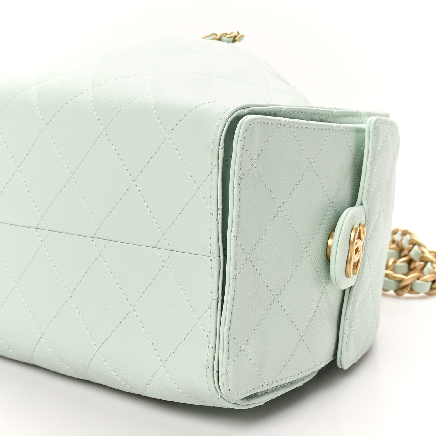 Chanel Caviar Quilted Small Chanel 25 Handbag Light Green 10 of 10