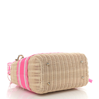 Christian Dior Wicker Oblique Medium Lady Dior Bag Fluorescent Pink 4 of 8
