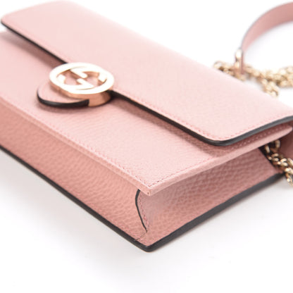 Gucci Dollar Calfskin Interlocking G Chain Wallet Soft Pink 10 of 10