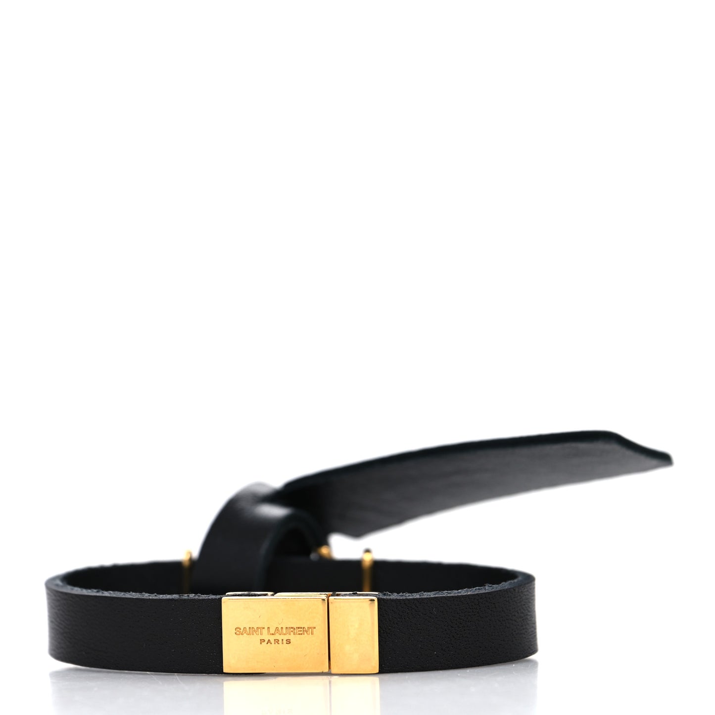 Calfskin Opyum Double Wrap Bracelet Black