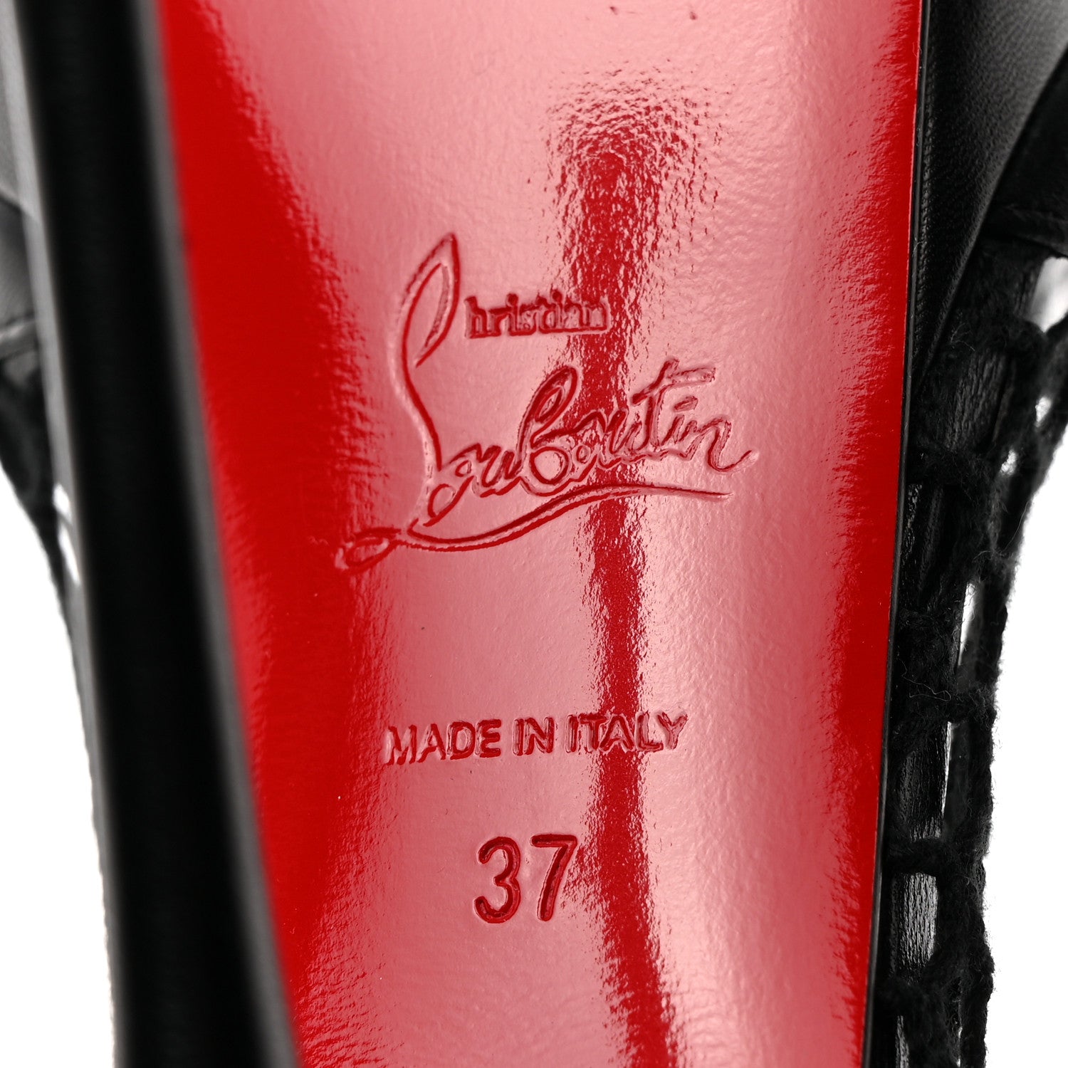 Christian Louboutin Kid Resille Plougesta Alta 150 Sandals 37 Black 7 of 7