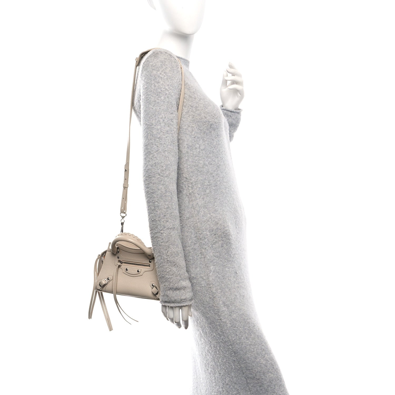 Balenciaga Grained Calfskin Neo Classic Silver Hardware Mini City Cream 2 of 12