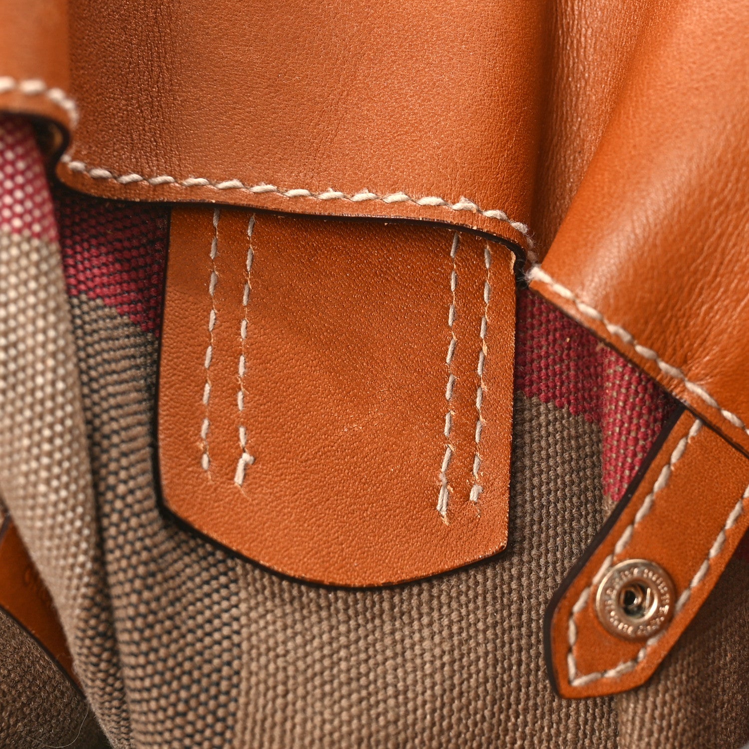 Burberry Canvas Mega Check Medium Ashby Hobo Saddle Brown 9 of 14