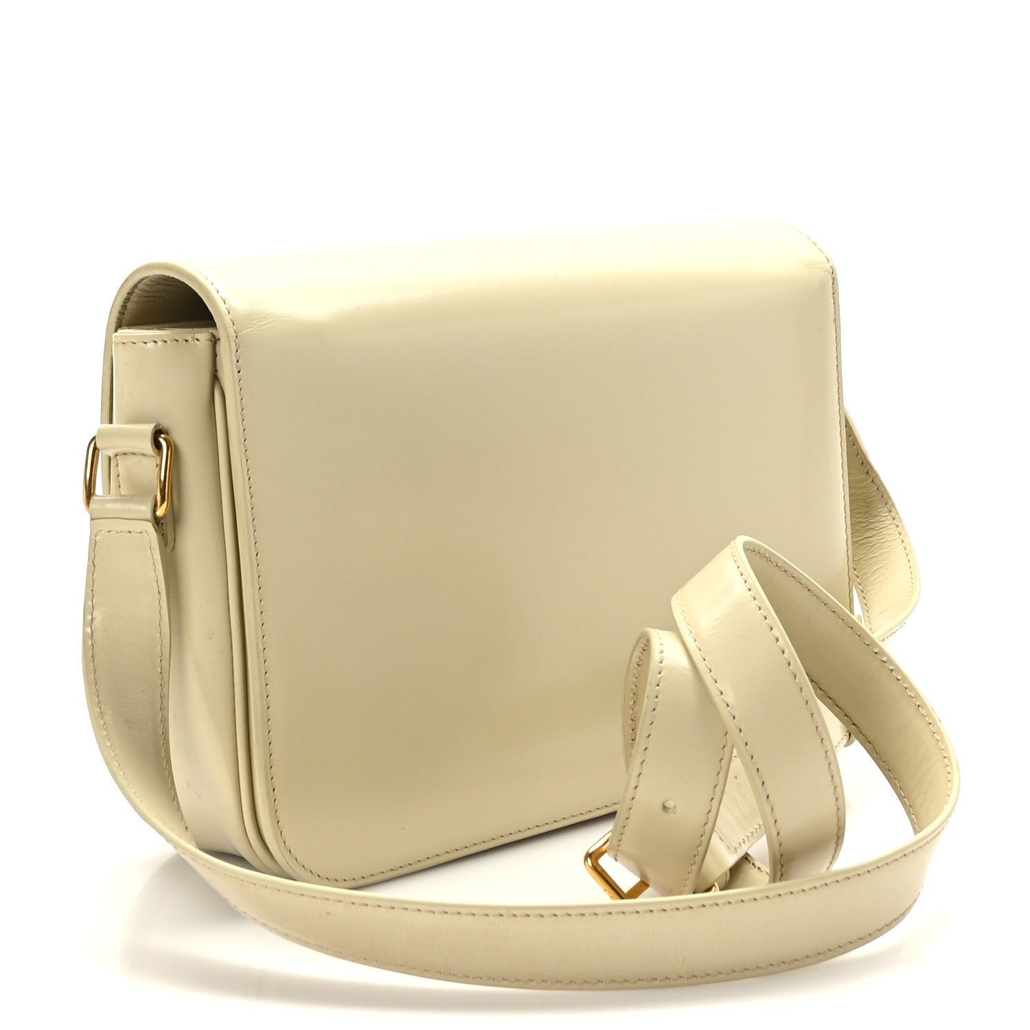 Celine Shiny Calfskin Medium Triomphe Limestone 2 of 9