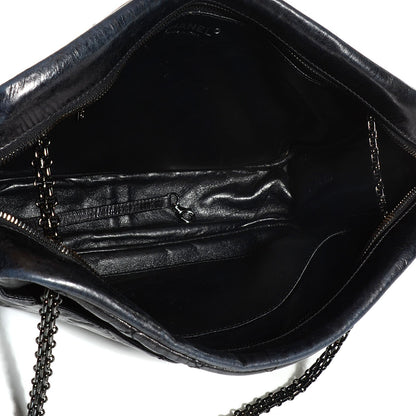 Chanel Metallic Aged Calfskin Quilted Large Reissue Camera Case Black 6 of 8