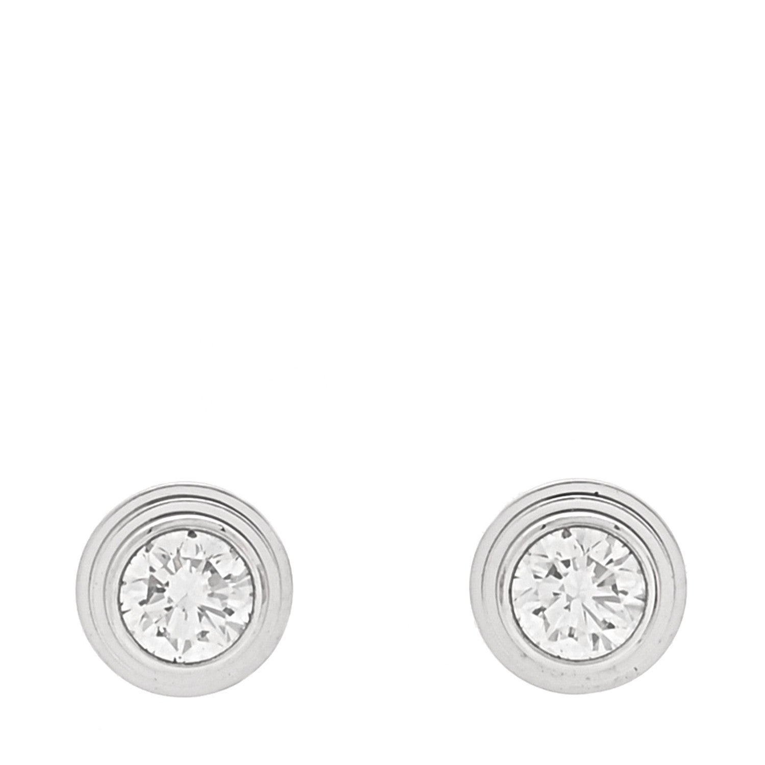 Cartier 18K White Gold Diamond MM D'Amour Earrings 1 of 5