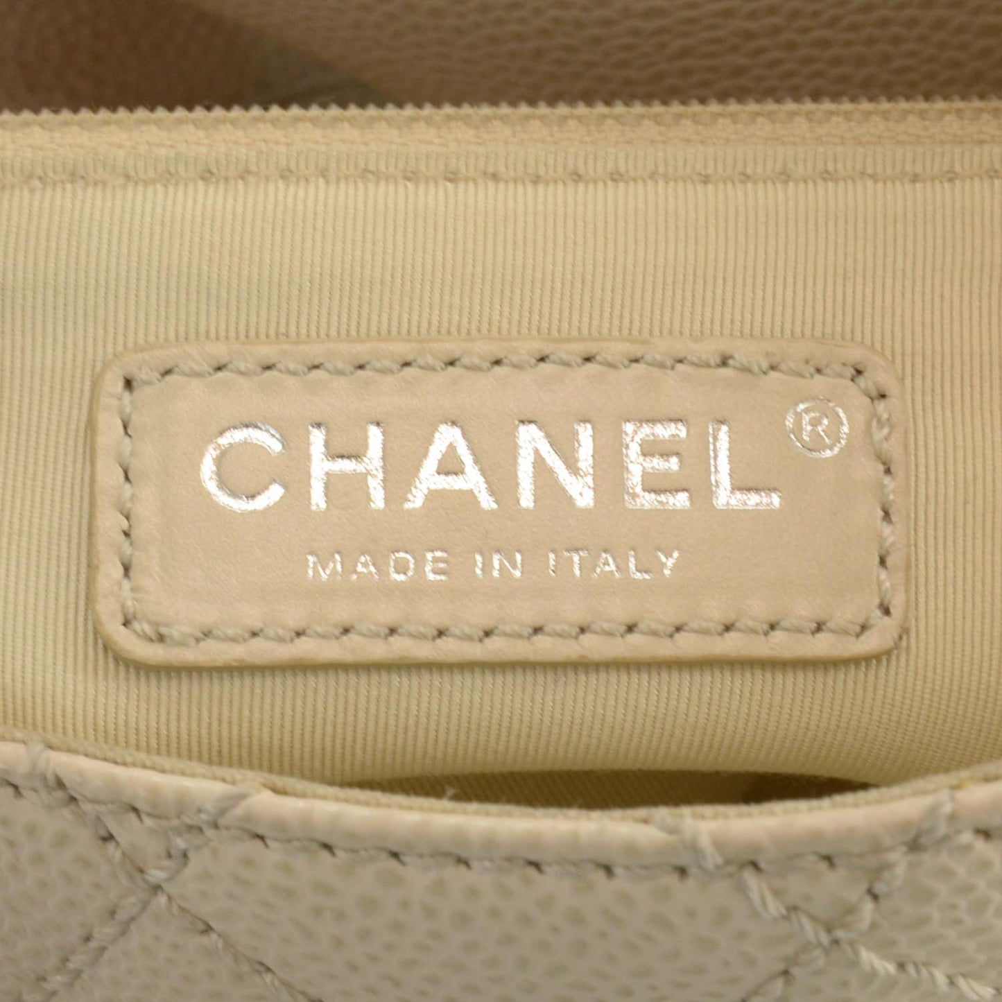 Caviar Quilted Handbag Beige