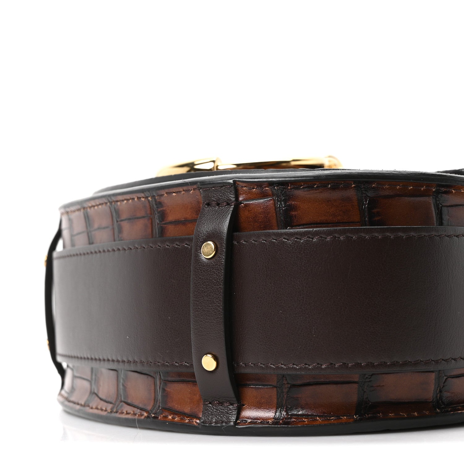 Chloe Calfskin Crocodile Embossed Small Tess Bag Dark Ebony 9 of 9