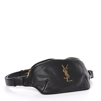 Saint Laurent Grain De Poudre Monogram Belt Bag Black 4 of 10