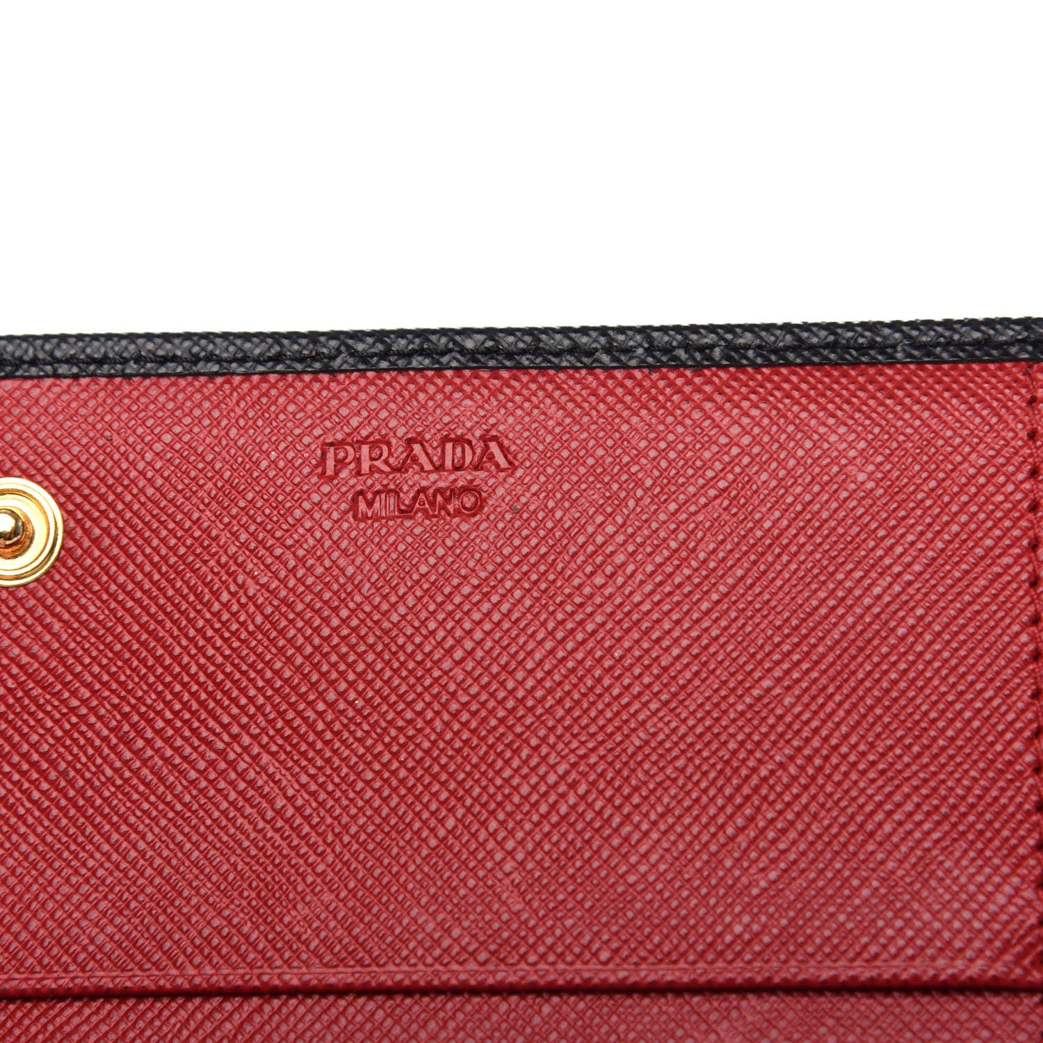 Prada Saffiano Double Wallet Black Fuoco 6 of 8