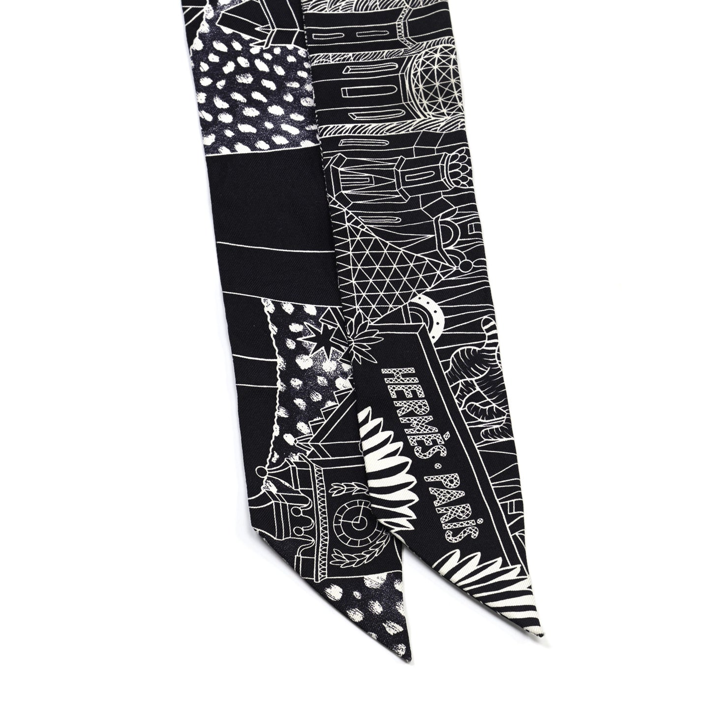 Silk Animapolis Twilly Black White
