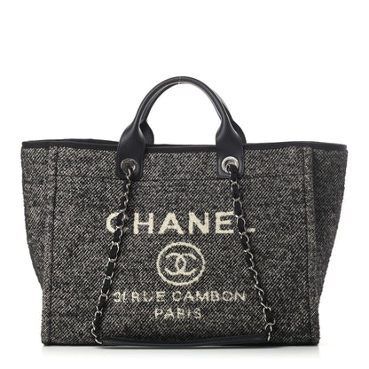 Chanel Mixed Fibers Calfskin Medium Deauville Tote Black 1 of 5