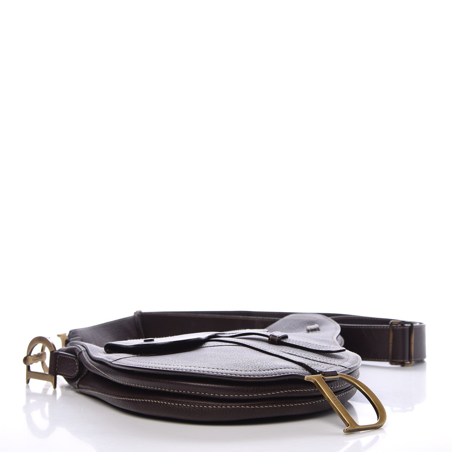 Christian Dior Calfskin Baudrier Saddle Bag Brown 4 of 7