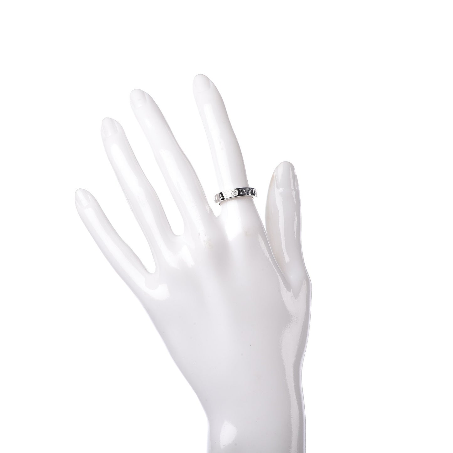 18K White Gold Diamond B.Zero1 Essential Band Ring 50 5.25