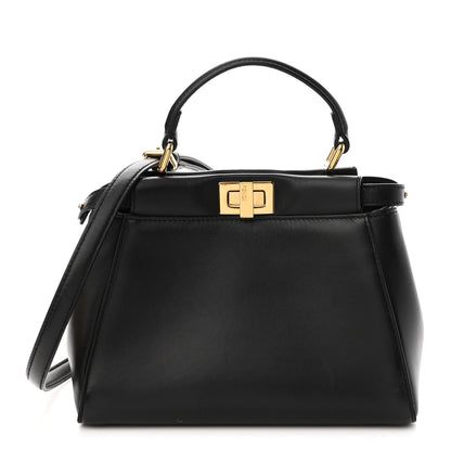 Fendi Nappa Stacked Bar Mini Peekaboo Iconic Satchel Black 1 of 10