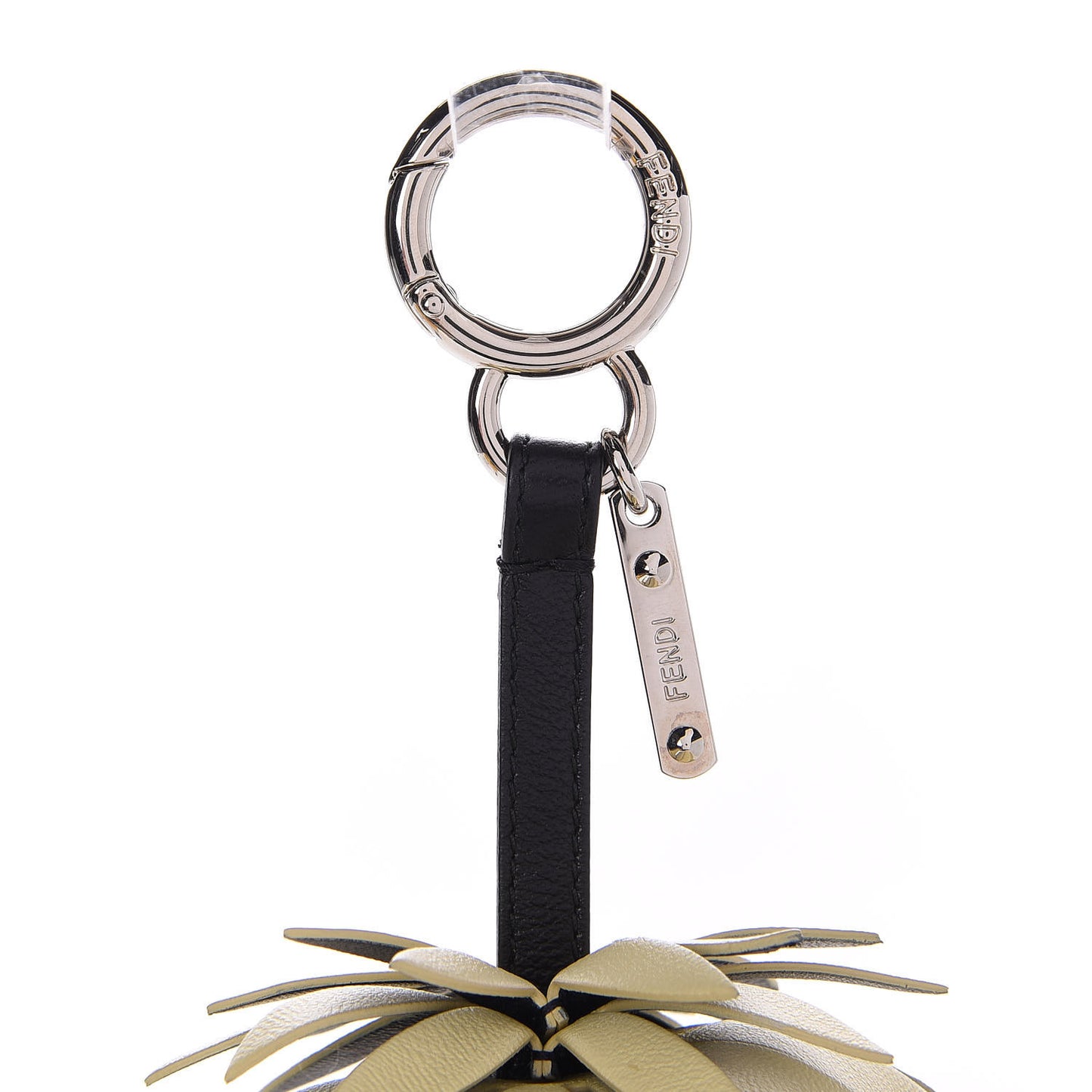 Fox Rabbit Fur Nappa Pineapple Bag Charm Rosa Scuro Banana Multicolor