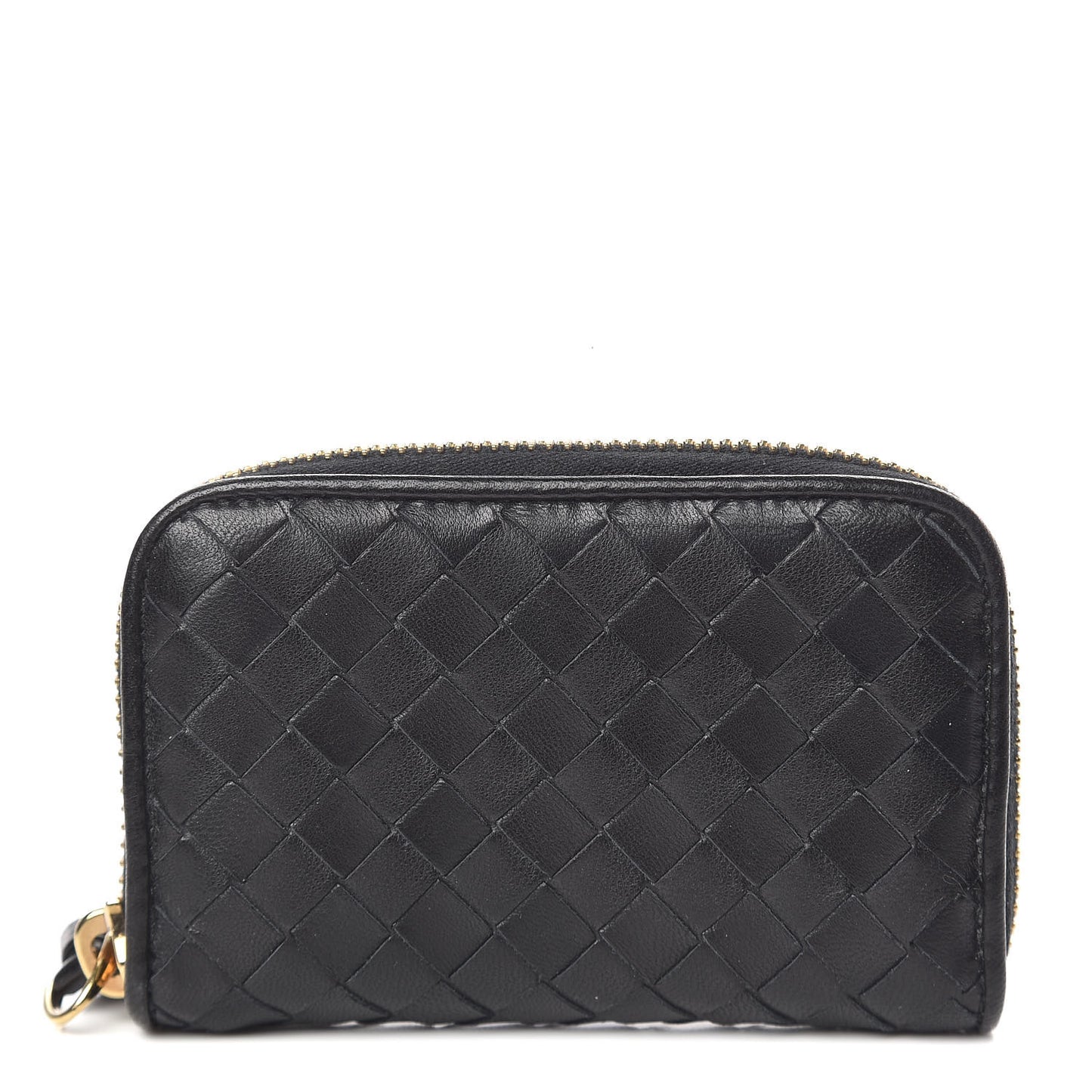 Nappa Intrecciato Zip Around Coin Purse Black