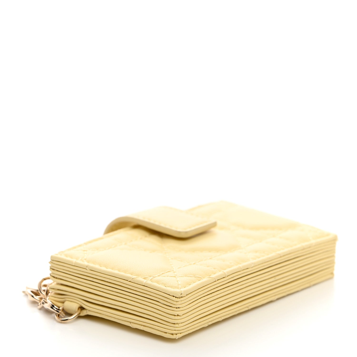 Christian Dior Lambskin Cannage Lady Dior 5-Gusset Card Holder Soft Yellow 4 of 8