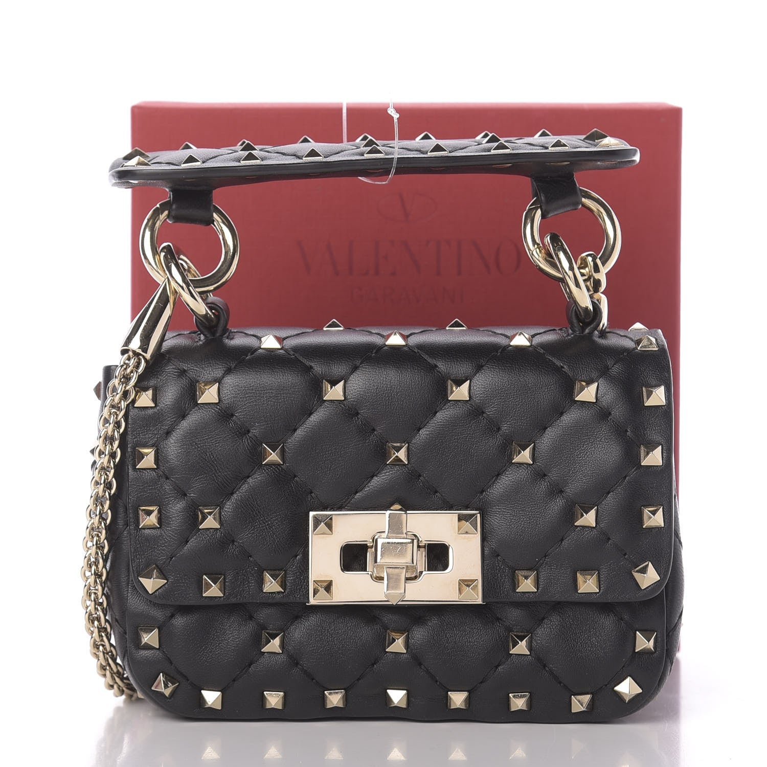 Valentino Garavani Nappa Micro Rockstud Spike Shoulder Bag Black 10 of 10