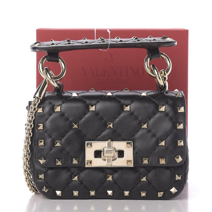Valentino Garavani Nappa Micro Rockstud Spike Shoulder Bag Black 10 of 10