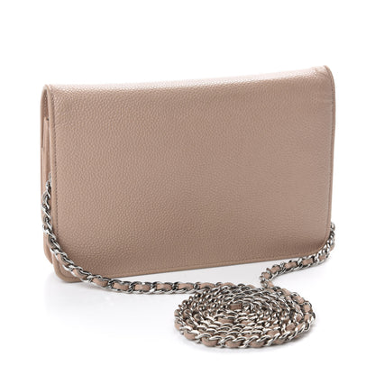 Chanel Caviar Timeless CC Wallet on Chain WOC Dark Beige 3 of 12