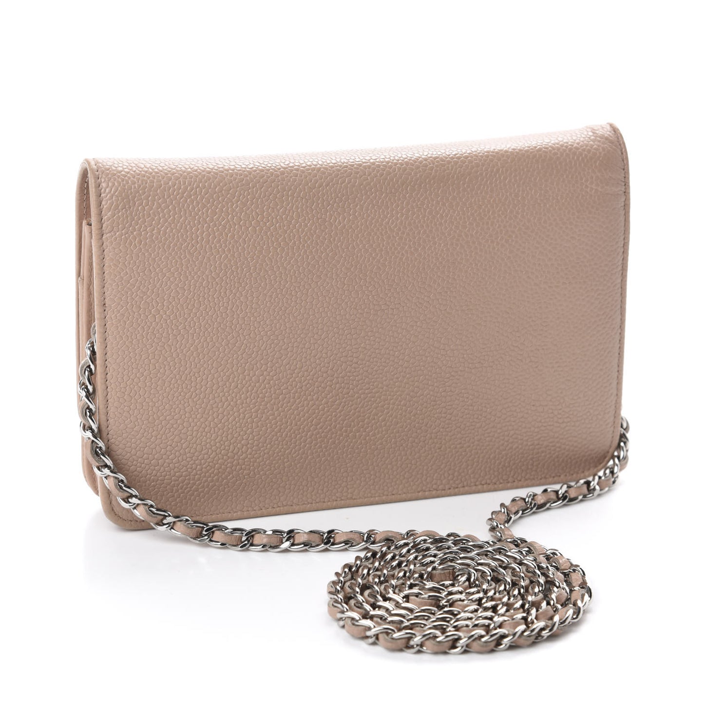 Caviar Timeless CC Wallet on Chain WOC Dark Beige