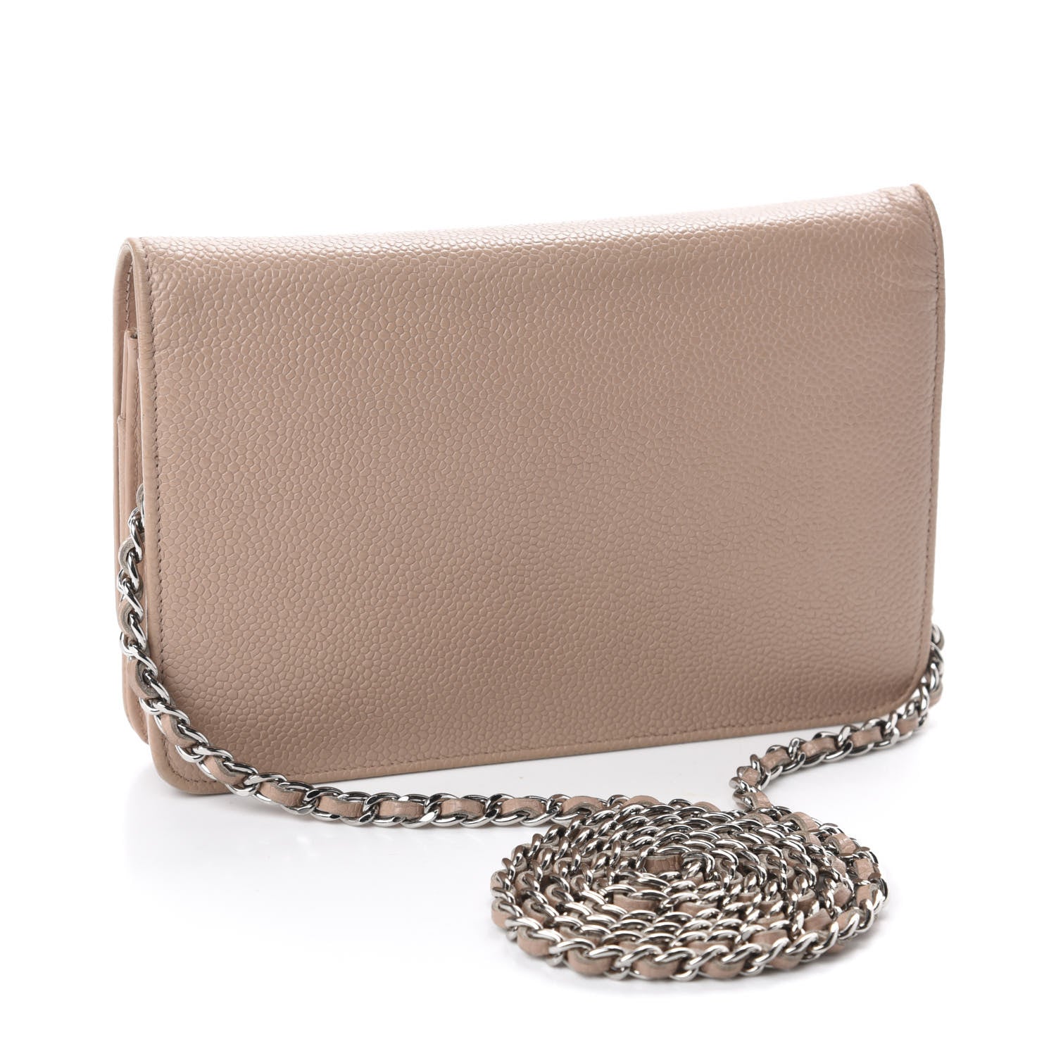 Chanel Caviar Timeless CC Wallet on Chain WOC Dark Beige 3 of 12