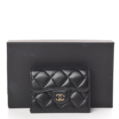 Chanel Lambskin Quilted Flap Card Holder Wallet Black 18 of 18