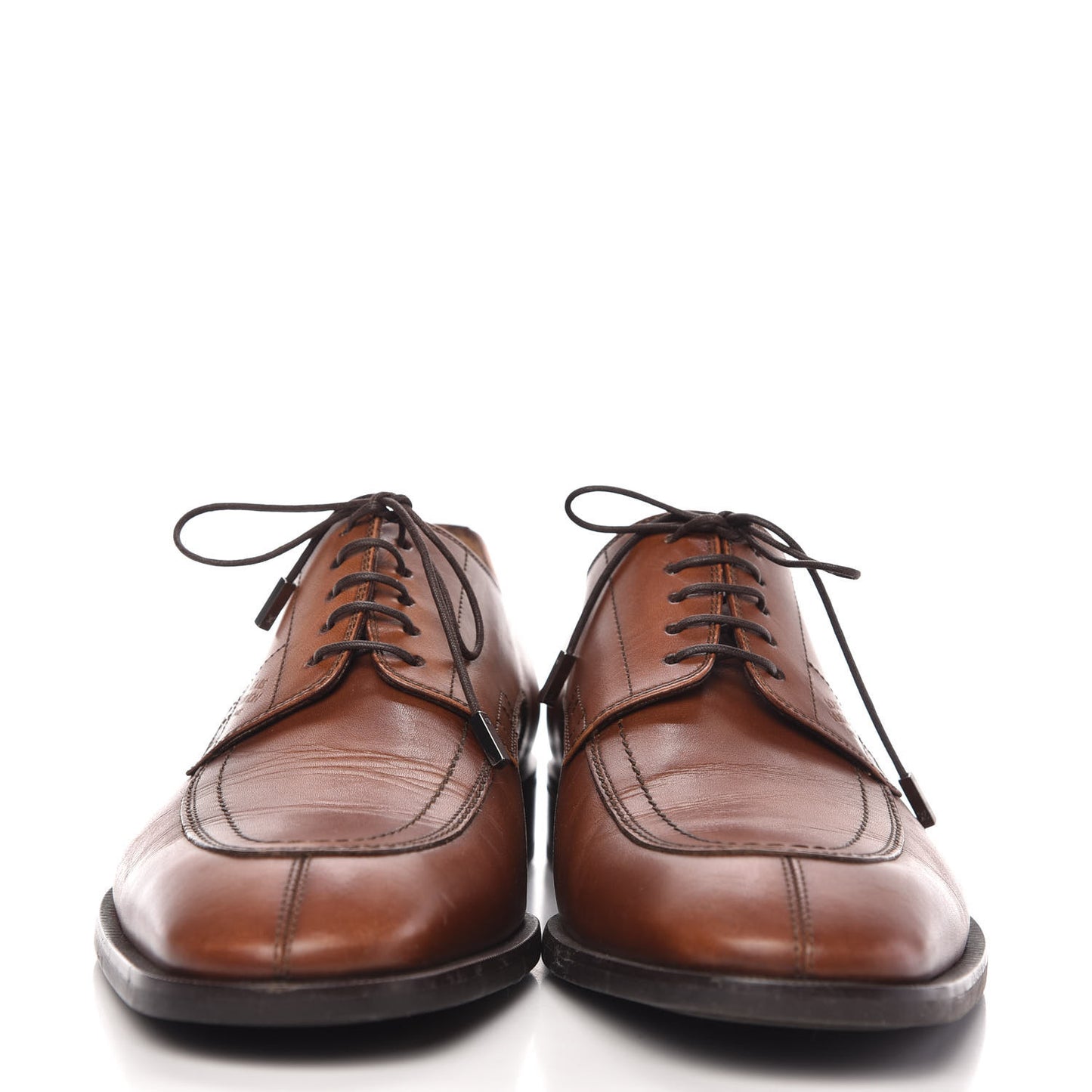 Calfskin Mens Derby Shoes 8.5 Brown