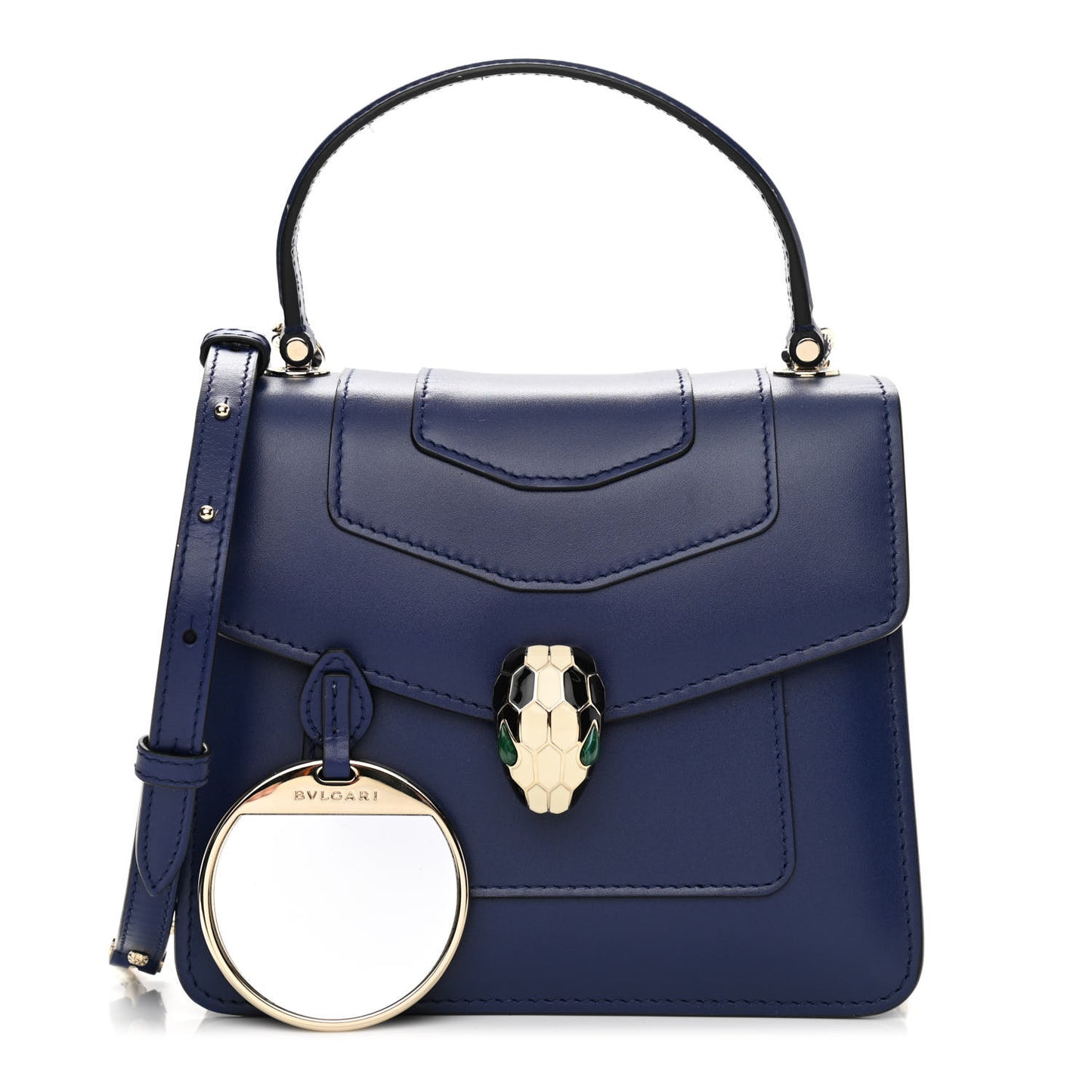Calfskin Serpenti Forever Top Handle Blue