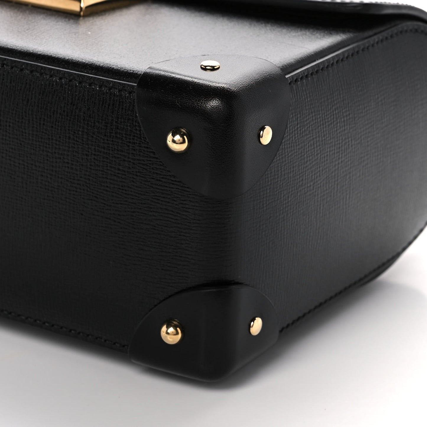 Calfskin Small Padlock Bamboo Shoulder Bag Black