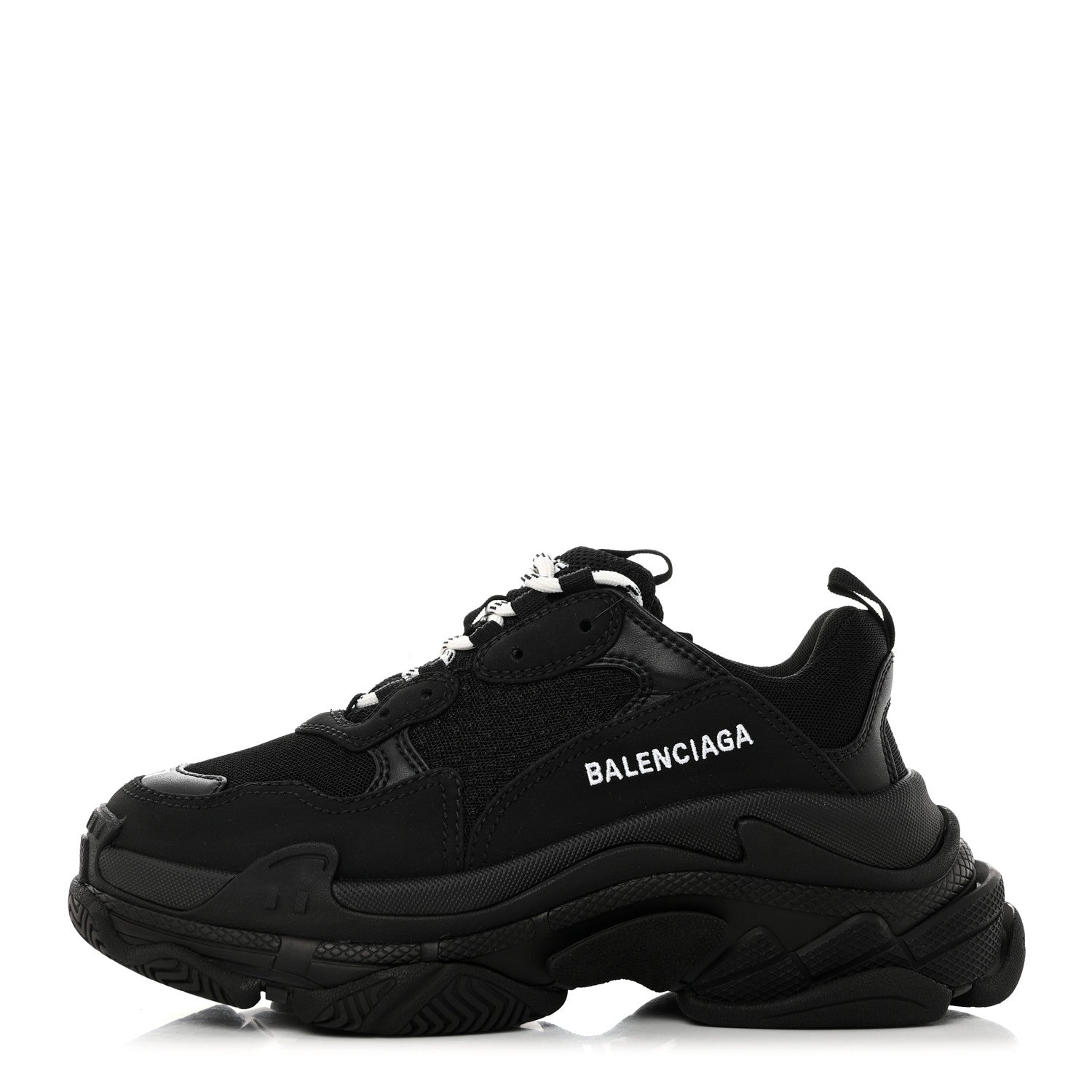 Balenciaga Fabric Mesh Womens Triple S Sneakers 37 Black 1 of 9