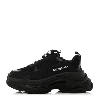 Balenciaga Fabric Mesh Womens Triple S Sneakers 37 Black 1 of 9