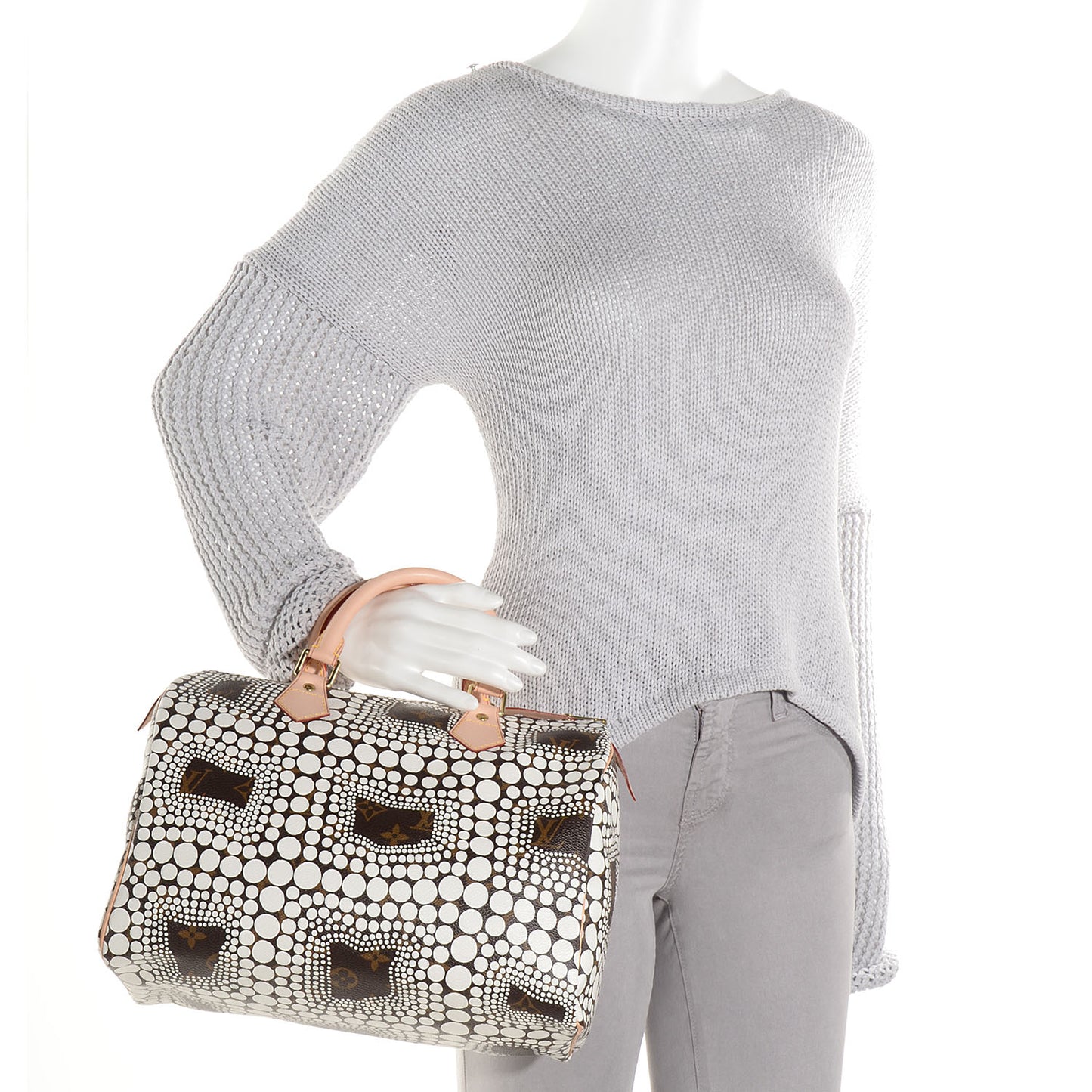 Monogram Kusama Town Speedy 30 White