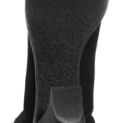 Louis Vuitton Suede Lace Up Ankle Boots 37.5 Black 6 of 8