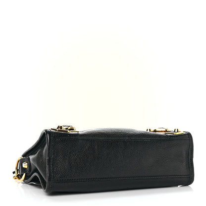 Balenciaga Chevre Gold Metallic Edge Hardware Mini City Black 4 of 11