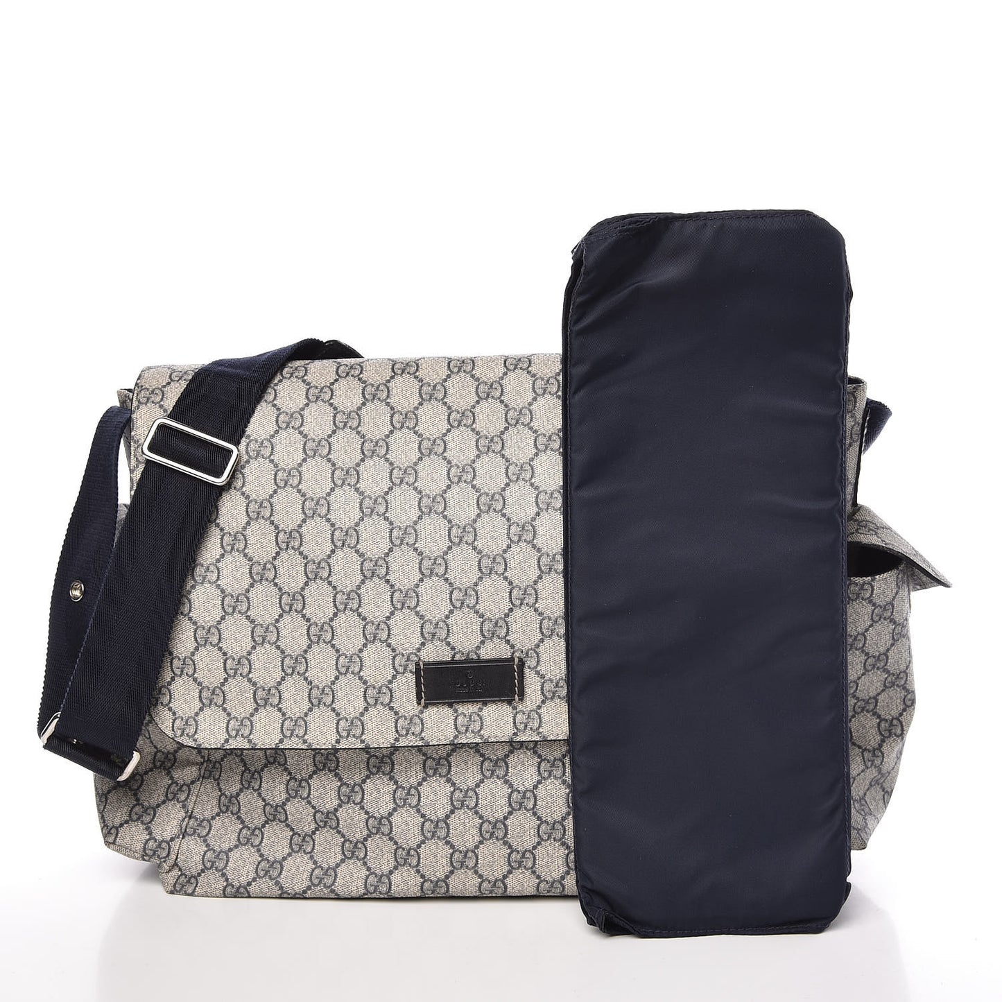 GG Plus Monogram Messenger Diaper Bag Navy