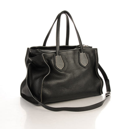 Gucci Pebbled Calfskin Ramble Studded Layered Tote Black 3 of 7