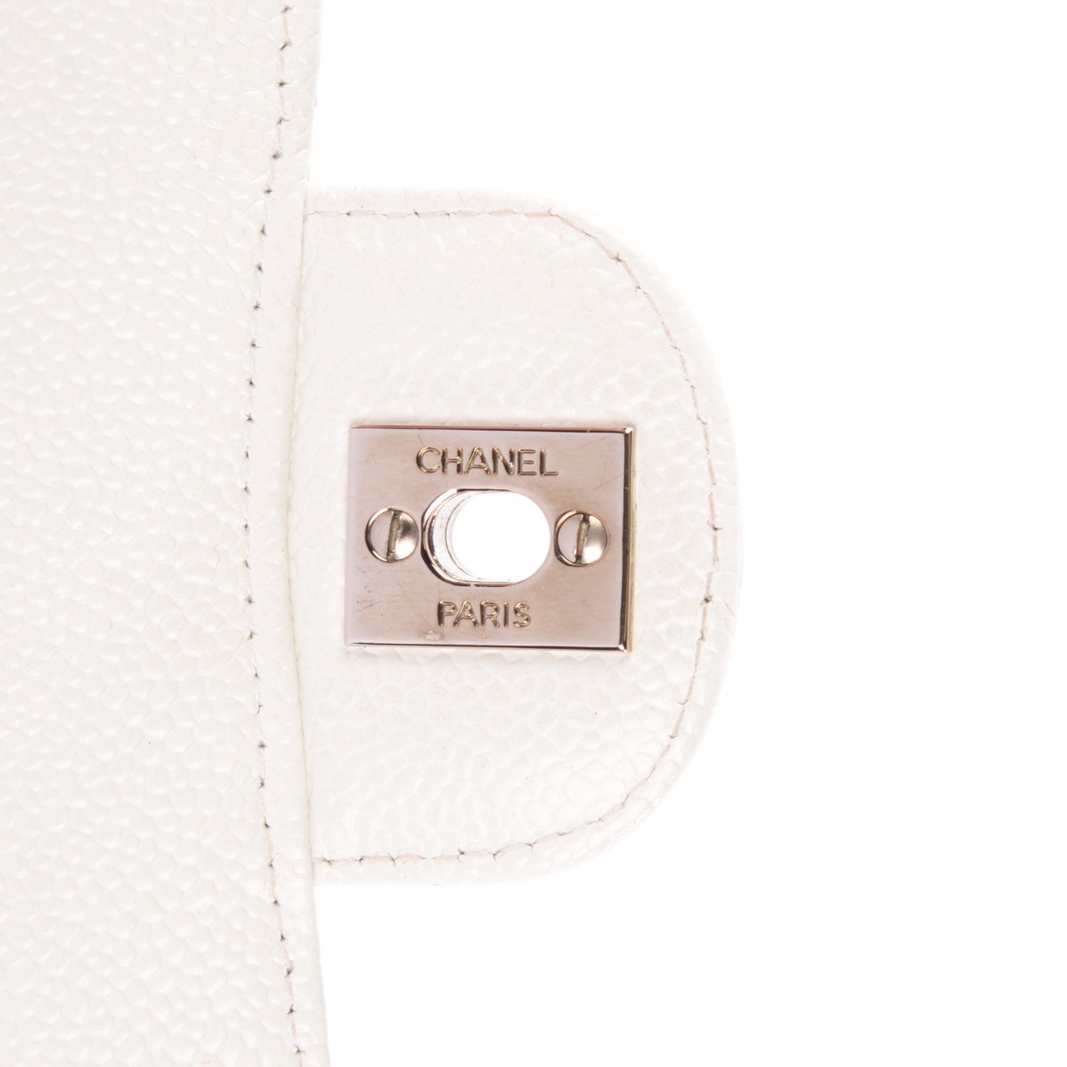 Chanel Caviar Quilted Medium Double Flap White 6 of 9