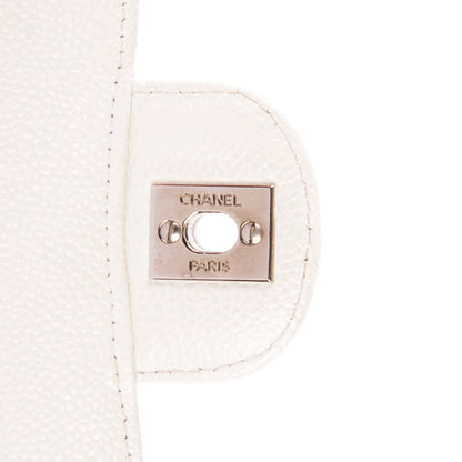 Chanel Caviar Quilted Medium Double Flap White 6 of 9