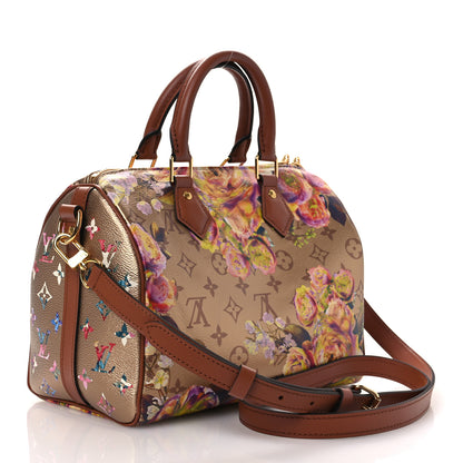 Louis Vuitton Metallic Monogram LV Garden Speedy Bandouliere 25 Gold 3 of 9