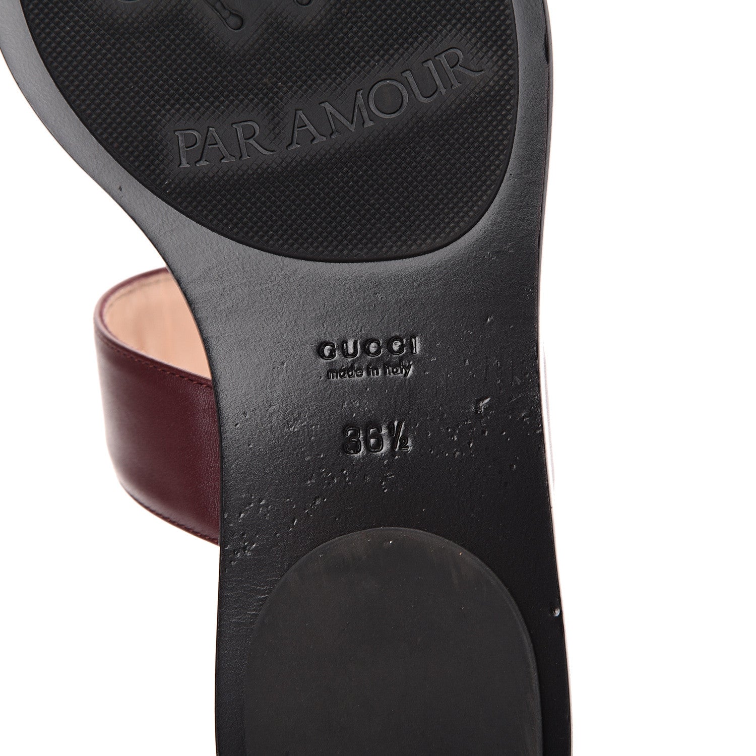 Gucci Calfskin GG Marmont Thong Sandals 36.5 Vintage Bordeaux 7 of 9