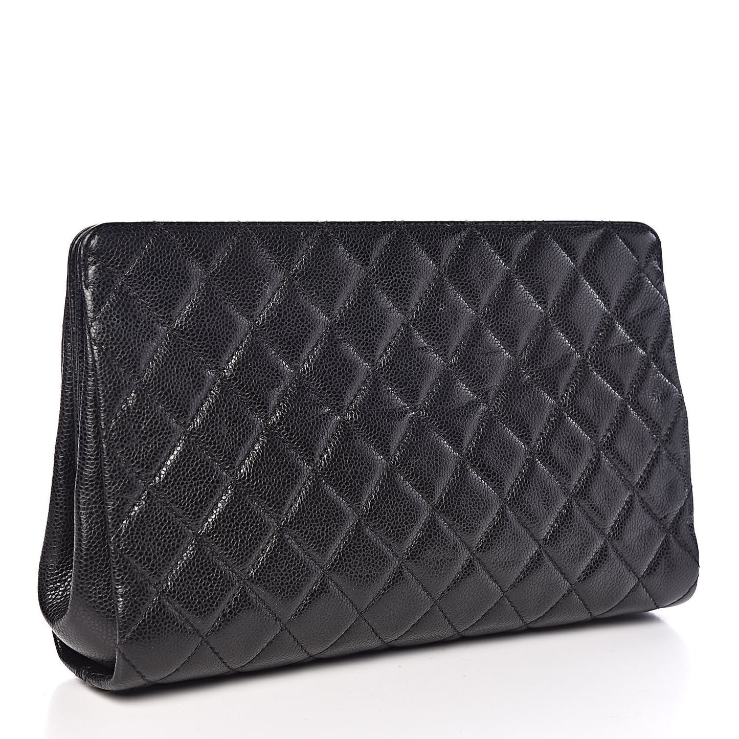 Caviar Quilted CC Large Clutch Black
