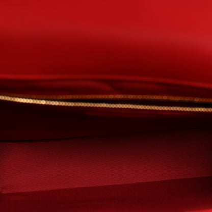 Saint Laurent Smooth Calfskin Matelasse Chevron Large Monogram Satchel Red 5 of 12