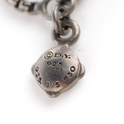 David Yurman Darkened Sterling Silver 18K Yellow Gold Black Onyx Black Diamond Chatelaine Station Necklace 5 of 6