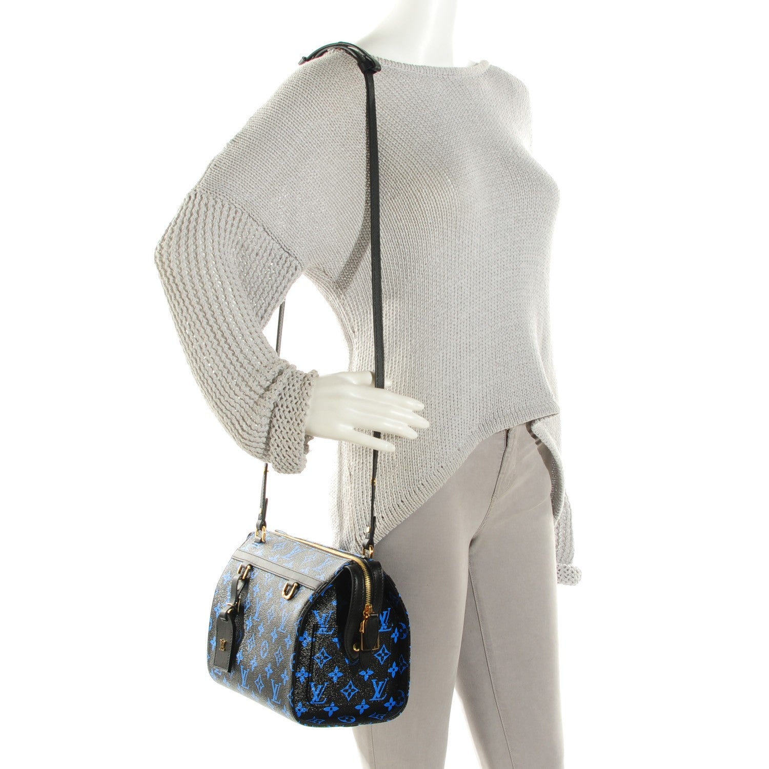 Louis Vuitton Colored Monogram Speedy Amazon PM Blue Black 2 of 7